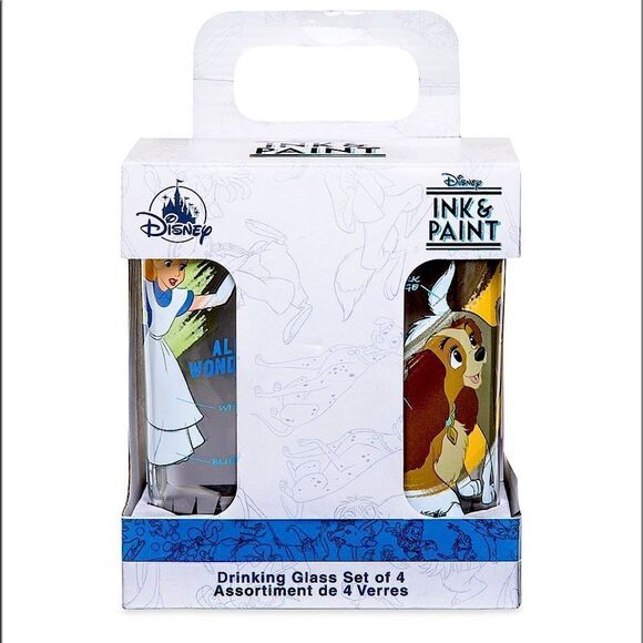 NIB DISNEY INK AND PAINT GLASS SET - Picture 2 of 3